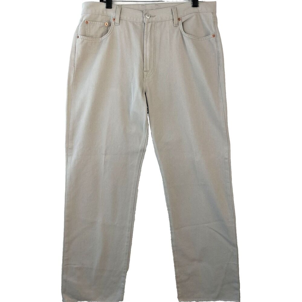 VTG Lucky Brand Jeans Mens 36x30 Beige Classic Fit Straight Leg Gene Montesano